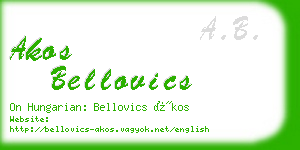 akos bellovics business card